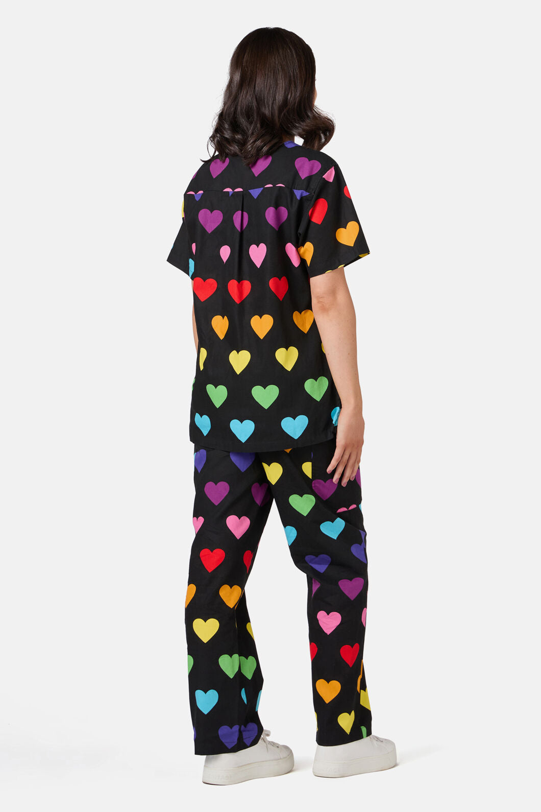 Dangerfield - Rainbow Hearts Scrub Set - black