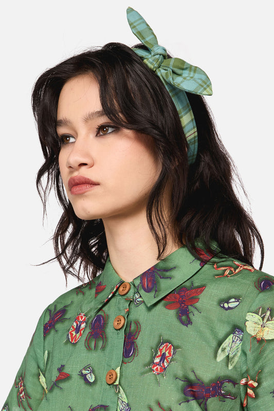Dangerfield - Insect Obsessed Tartan Headban - teal