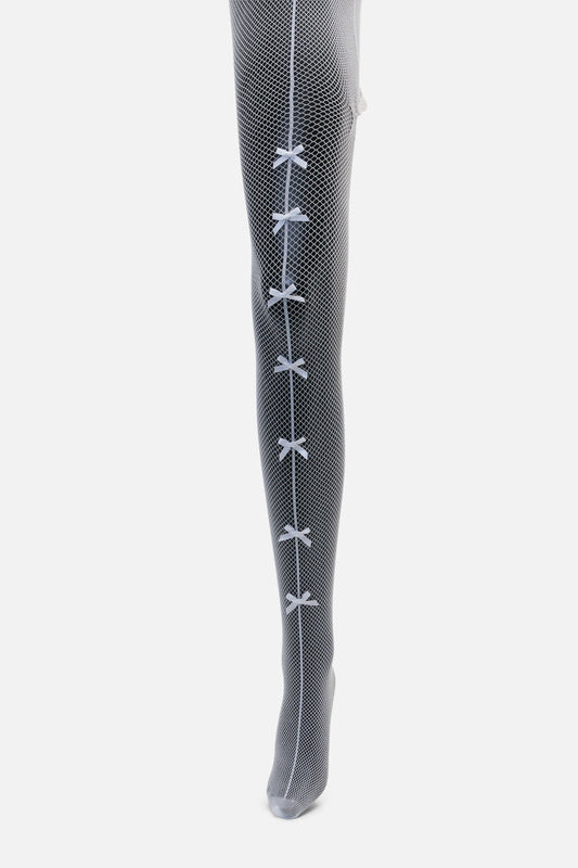 Dangerfield - Bow Fishnets - white