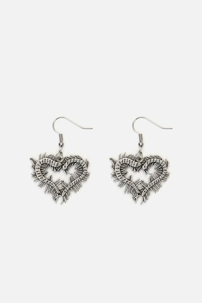 Dangerfield - Centipede Heart Earrings - silver