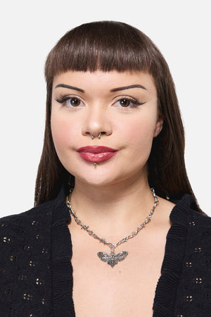 Dangerfield - Barbed Wire Moth Necklace - silver