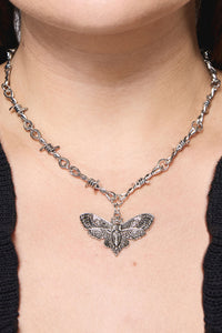 Dangerfield - Barbed Wire Moth Necklace - silver