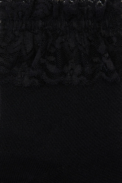 Dangerfield - Black Lace Top Sock - black