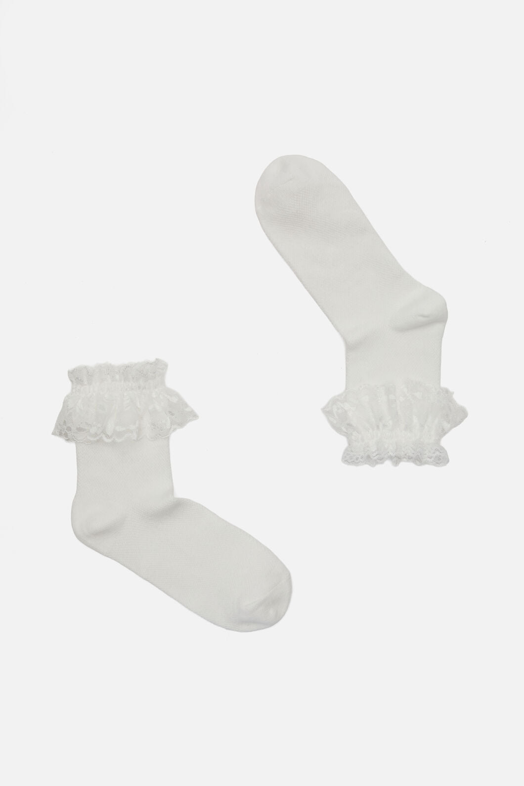 Dangerfield - White Lace Top Sock - white