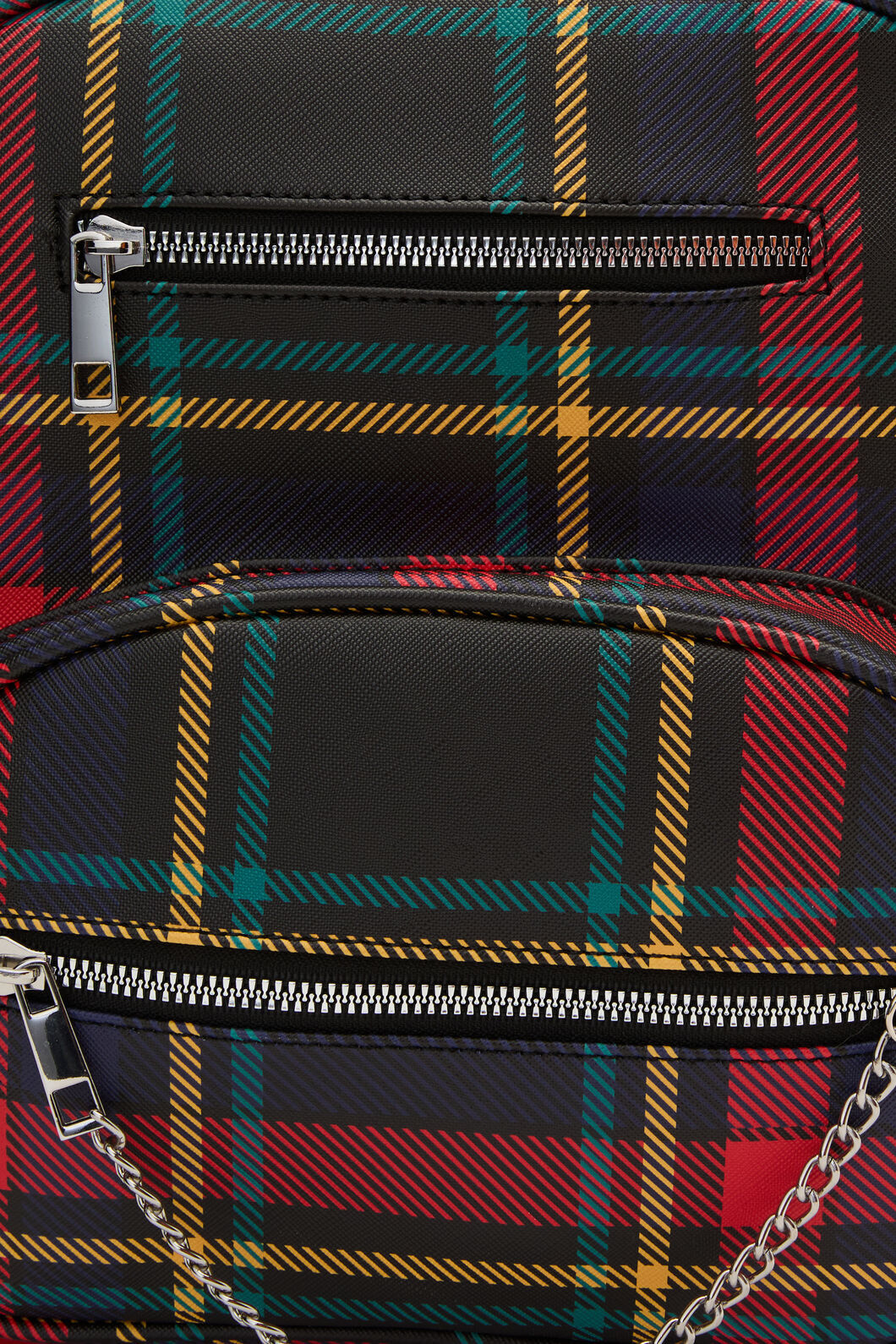 Dangerfield - Anarchic Tartan Chain Backpack - black