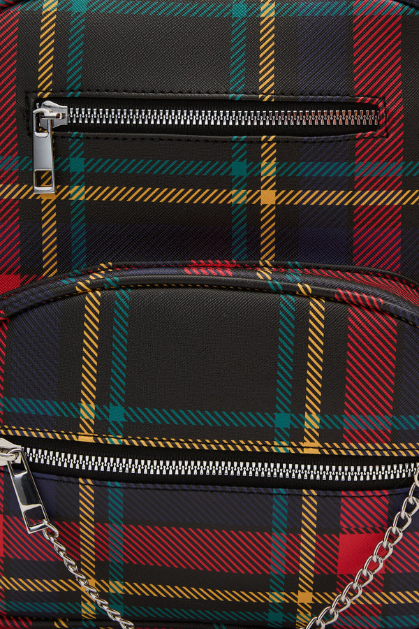 Dangerfield - Anarchic Tartan Chain Backpack - black