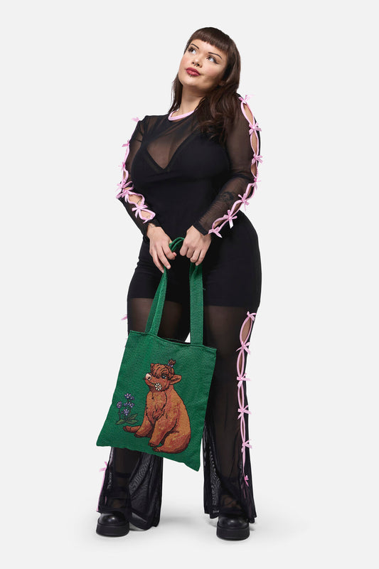 Dangerfield - Highland Cow Tote - green