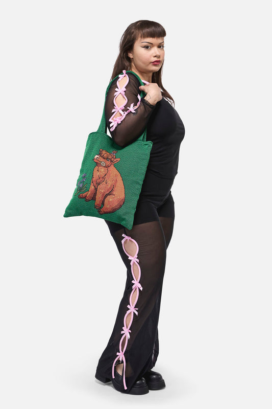 Dangerfield - Highland Cow Tote - green