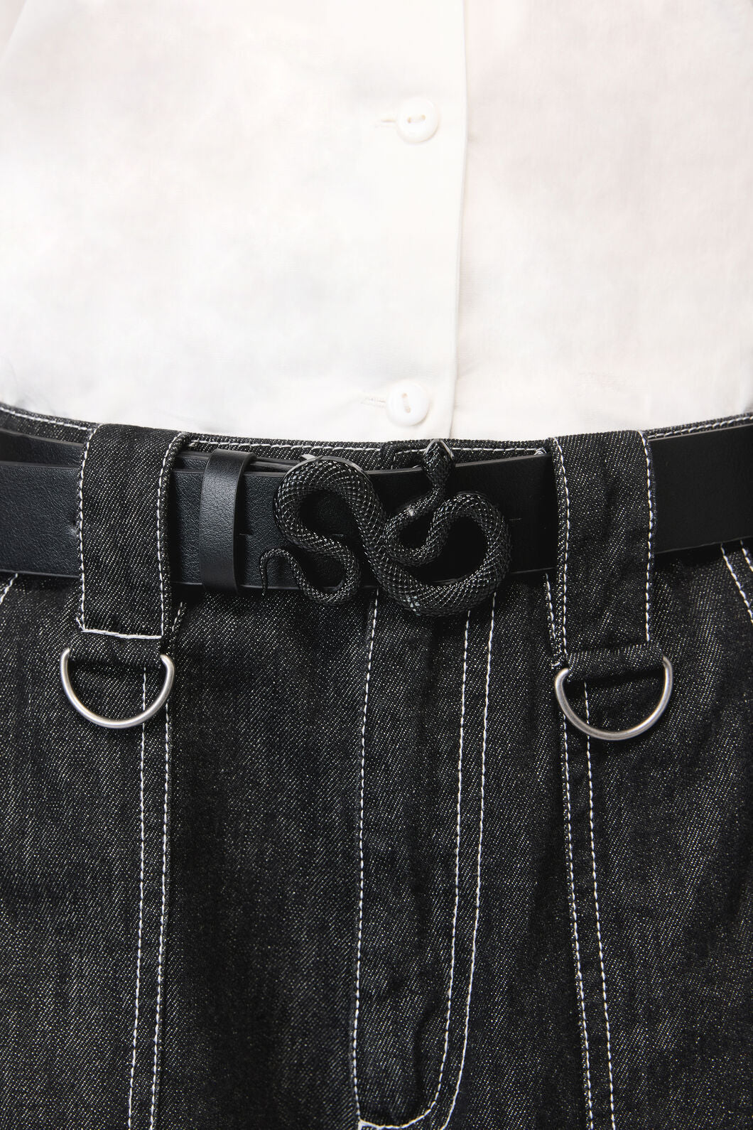 Dangerfield - Snake Buckle Belt - black