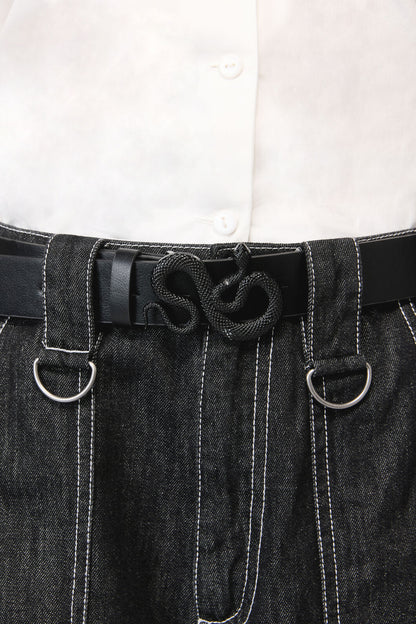 Dangerfield - Snake Buckle Belt - black