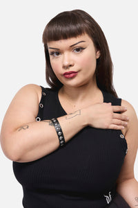 Dangerfield - Round Stud Wrist Band - black