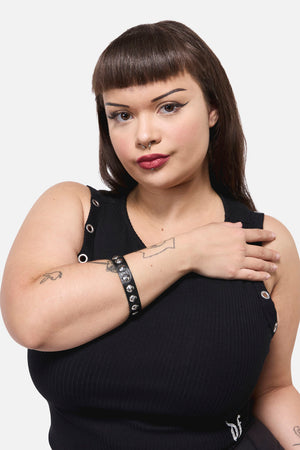 Dangerfield - Round Stud Wrist Band - black
