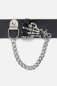 Dangerfield - Skeleton Hand Chain Cuff - black
