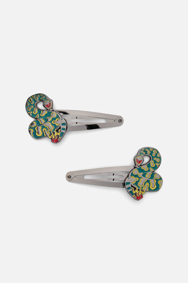 Dangerfield - Lawless Snake Hair Clips - black