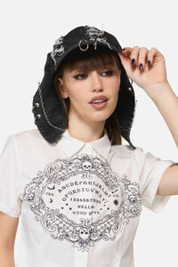 Dangerfield - Distressed Pierced Cap with Ears - black