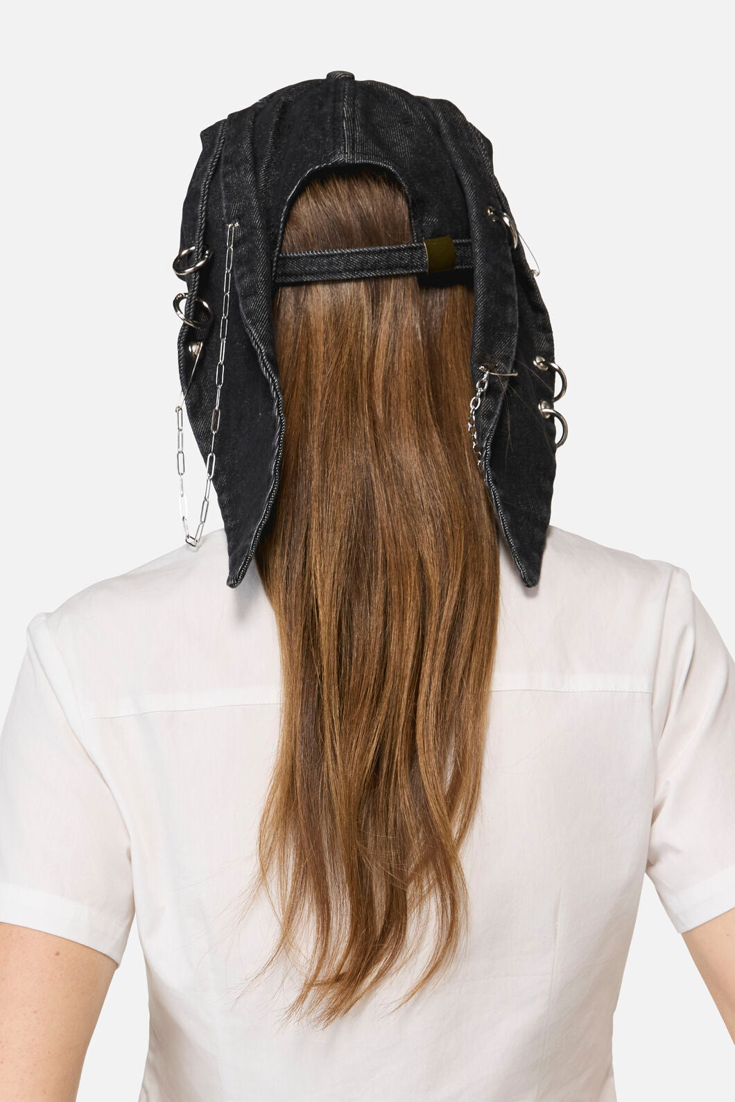 Dangerfield - Distressed Pierced Cap with Ears - black