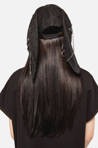 Dangerfield - Distressed Pierced Cap with Ears - black