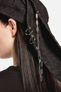 Dangerfield - Distressed Pierced Cap with Ears - black