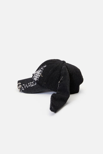 Dangerfield - Distressed Pierced CapwithEars - black
