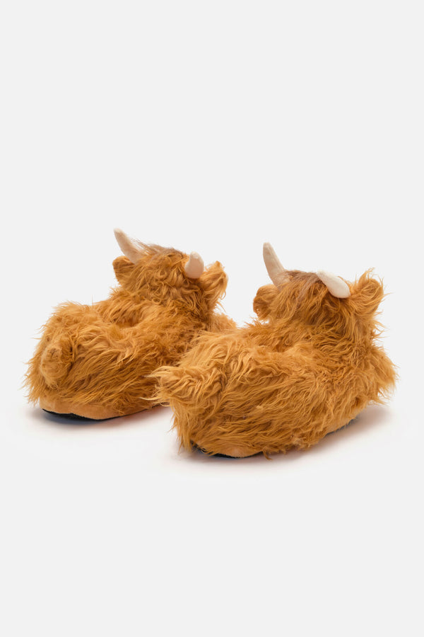 Dangerfield - Highland Cow Slippers - tan