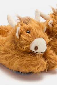 Dangerfield - Highland Cow Slippers - tan