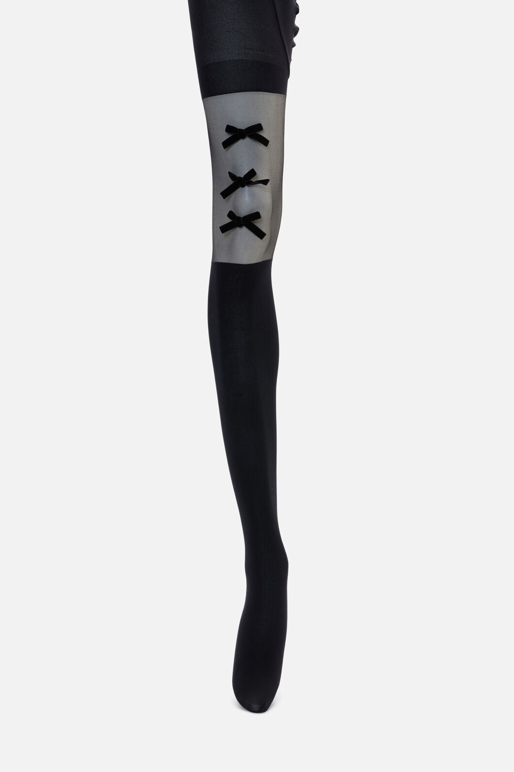 Dangerfield - Black Suspender Bow Tights - black