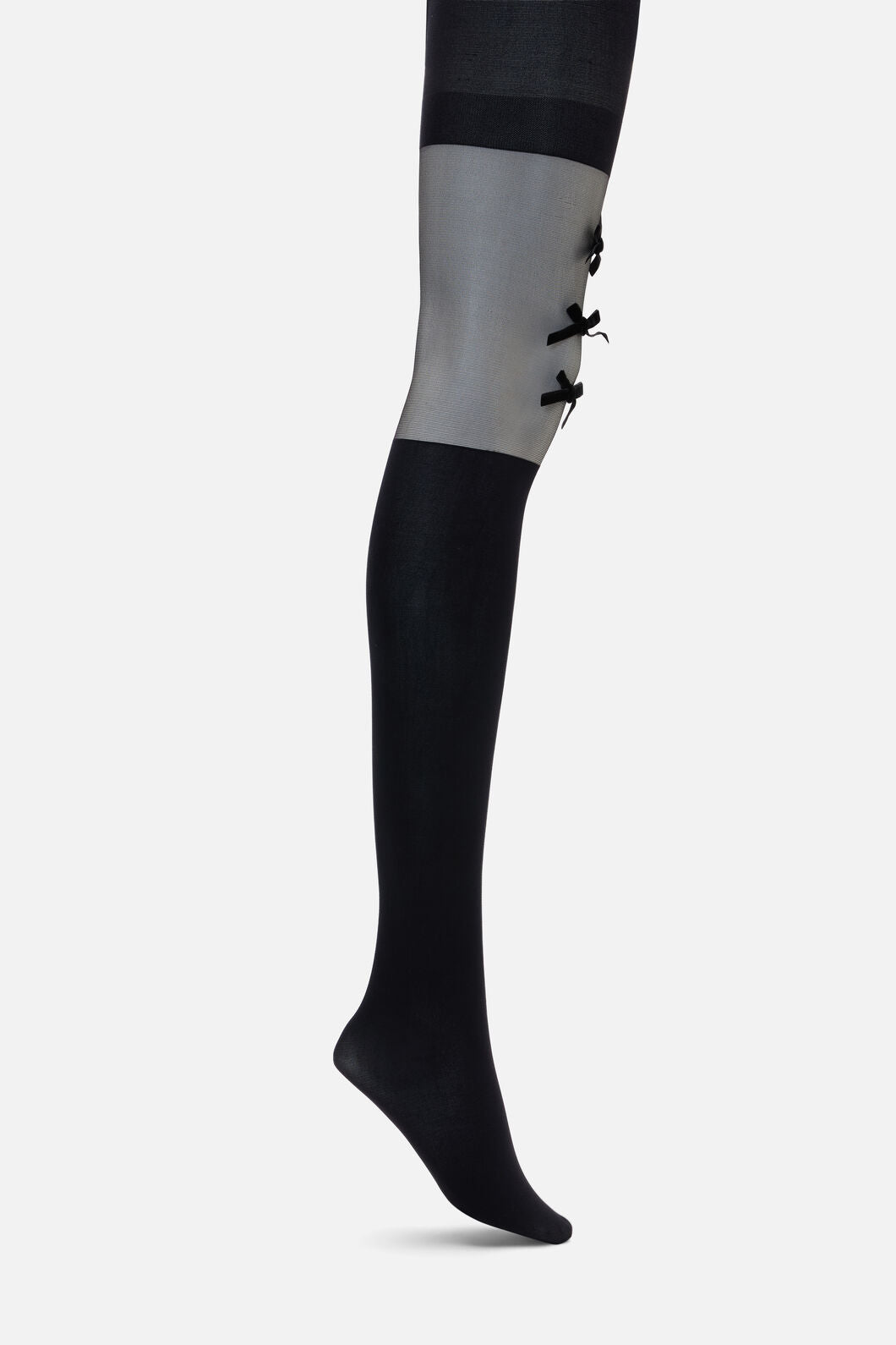 Dangerfield - Black Suspender Bow Tights - black