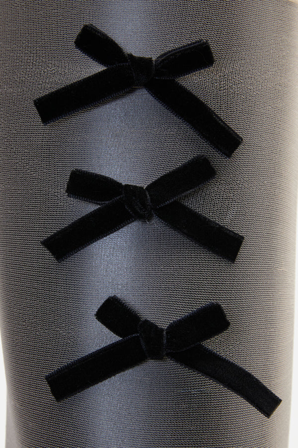 Dangerfield - White Suspender Bow Tights - white