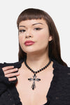 Dangerfield - Gothic Cross Bead Necklace - black