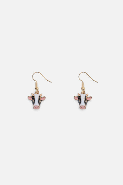 Dangerfield - 3D Cow Earrings - black-white