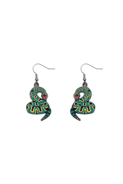 Dangerfield - Lawless Snake Earrings - green
