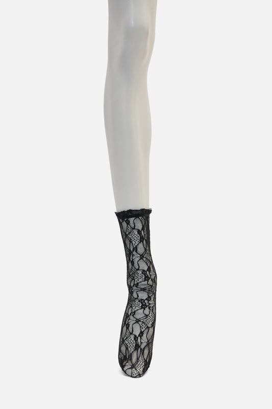 Dangerfield - Black Lacey Lace Sock - black
