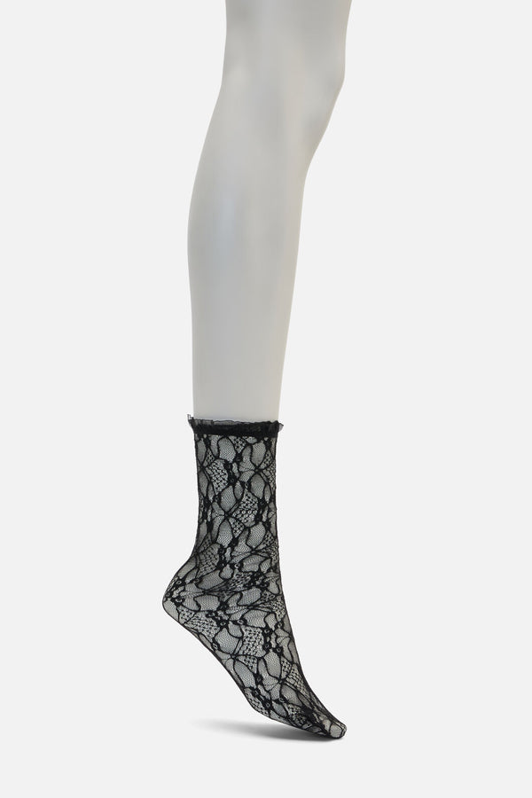 Dangerfield - Black Lacey Lace Sock - black
