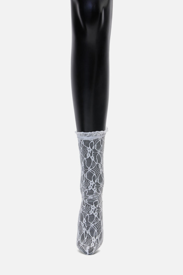 Dangerfield - White Lacey Lace Sock - white