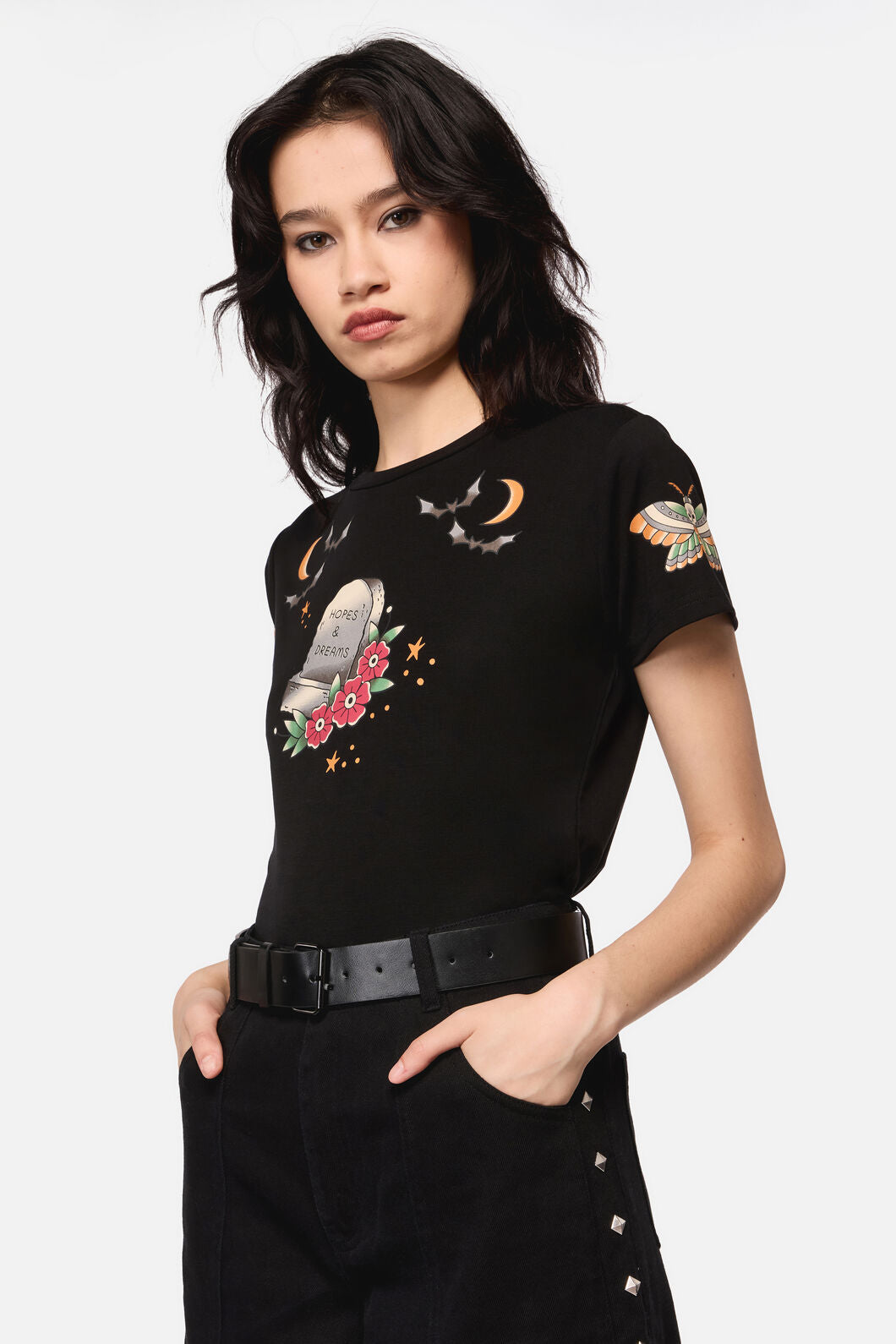 Dangerfield - Black Pyramid Stud Belt - black