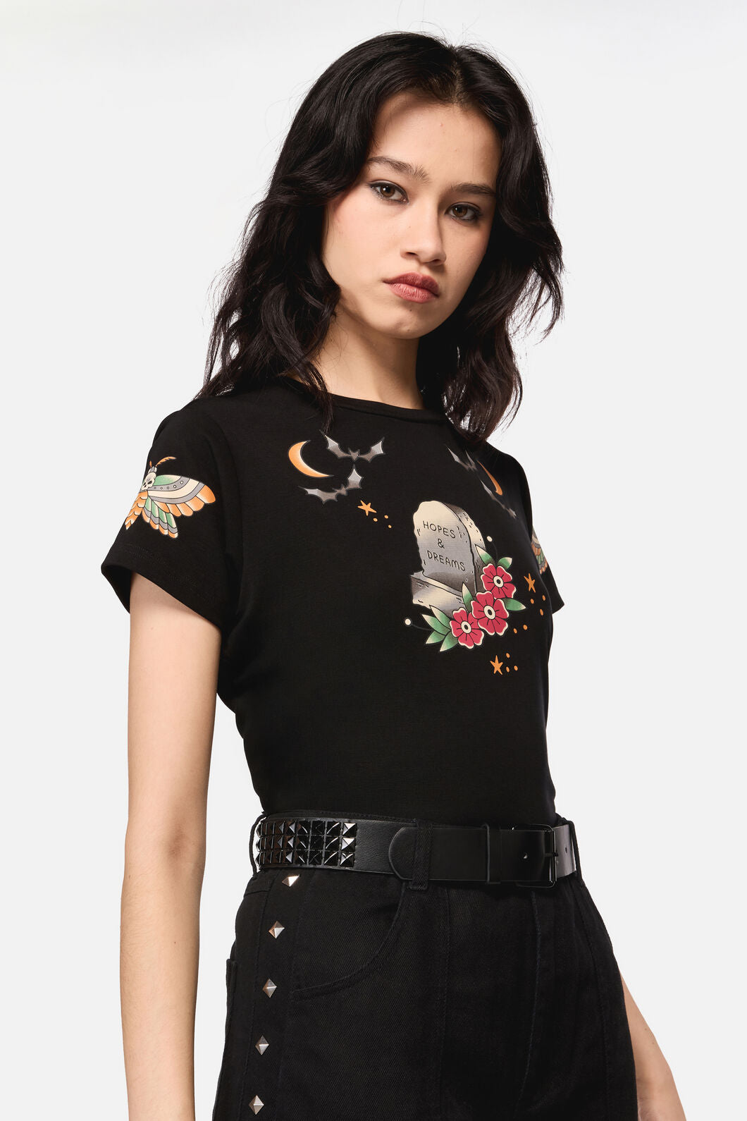 Dangerfield - Black Pyramid Stud Belt - black