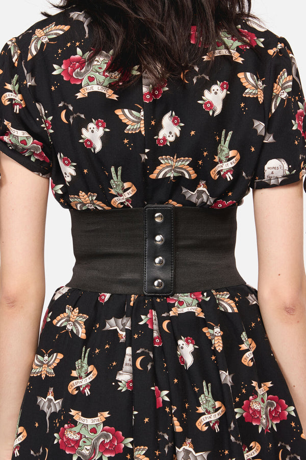 Dangerfield - Stud & Buckle Waist Belt - black