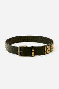 Dangerfield - Brass Pyramid Stud Belt - black