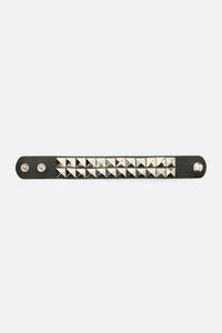Dangerfield - Pyramid Stud Wrist Band Cuff - black-silver