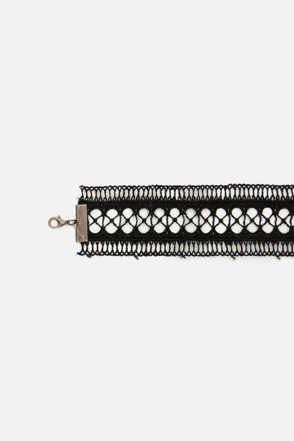 Dangerfield - Cross Skull Lace Choker - black