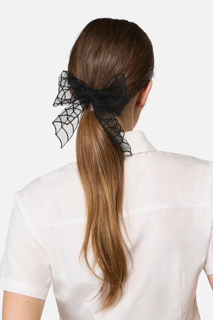 Dangerfield - Spider Web Bow Hair Clip - black