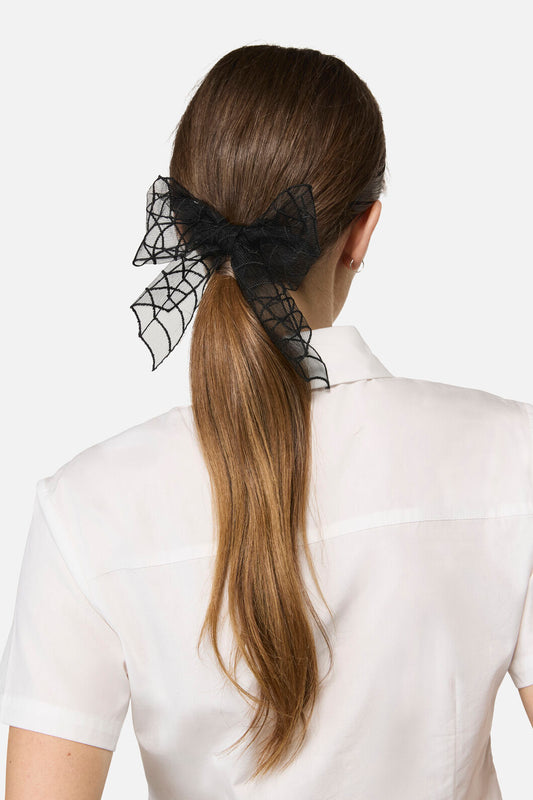 Dangerfield - Spider Web Bow Hair Clip - black
