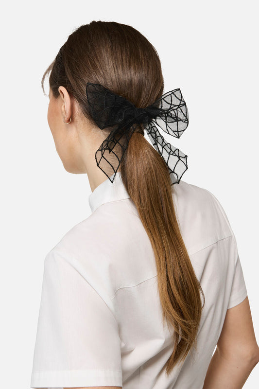 Dangerfield - Spider Web Bow Hair Clip - black