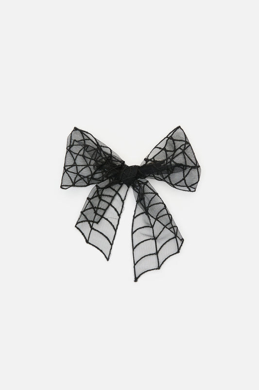 Dangerfield - Spider Web Bow Hair Clip - black