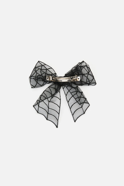 Dangerfield - Spider Web Bow Hair Clip - black