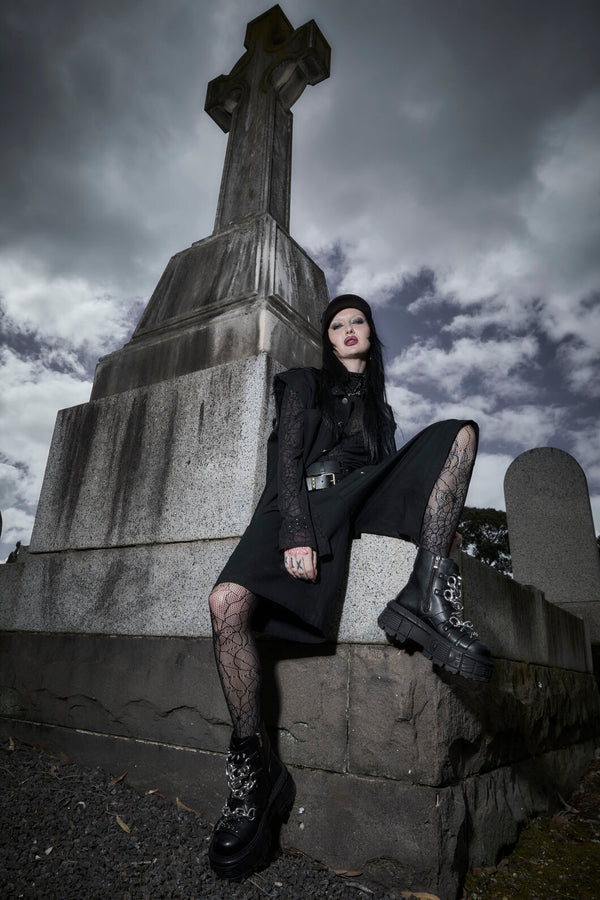 Dangerfield - Spiderweb Fishnet Tights - black