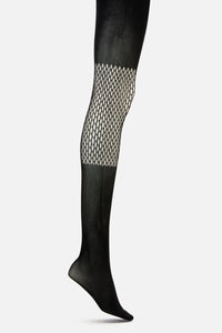 Dangerfield - Suspender Long Sock Fishnet Ti - black