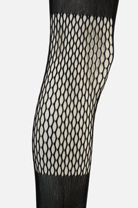 Dangerfield - Suspender Long Sock Fishnet Ti - black