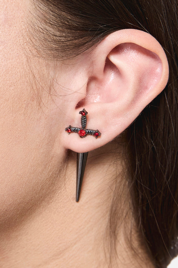 Dangerfield - Through The Ear Sword Earrings - silver