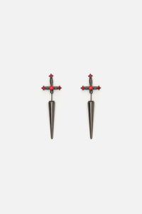 Dangerfield - Through The Ear Sword Earrings - silver